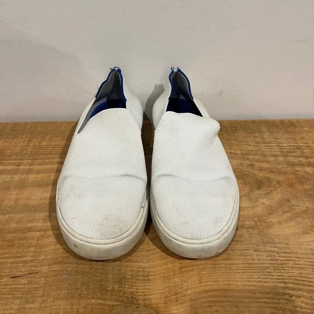 Rothy's White Knit Slip On Sneakers Womens Size‎ 8.5 Casual Comfort Shoes